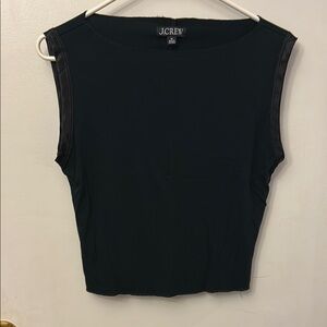 J. Crew Black Crop Sleeveless Shirt Size Medium